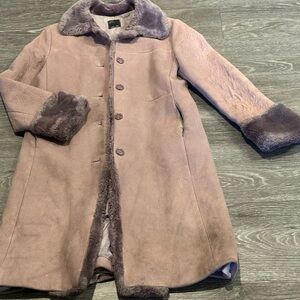 Lavender Faux Fur Trimmed Coat